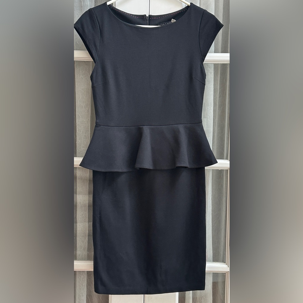 Alice + Olivia Black Peplum Mini Dress